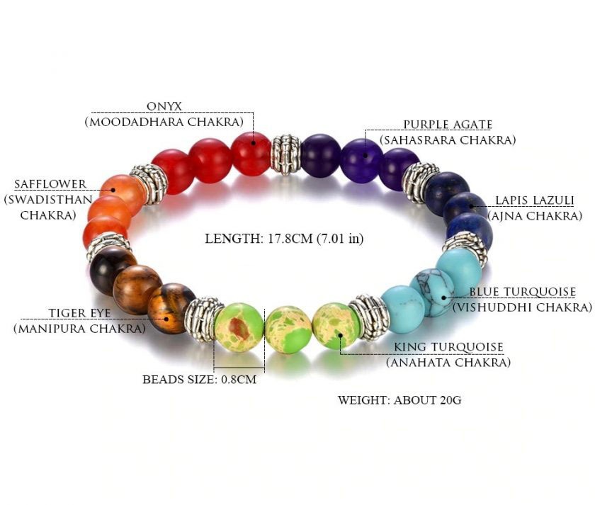 Chakra harmonizing bracelet - 7 chakra bracelet - gemstone bracelet -  bangle size: m - Handmade | Galeria Savaria online marketplace - Buy or  sell on a credible, high quality platform.
